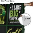 thumbnail image 5 of Men Golf Decor Curtain Golf Ball Sports Theme for Kids Boys Adult Decor Green Patchwork for Home Kitchen Restaurant Decoration Window Curtain 2Panel 42" W X 63" L, 5 of 6