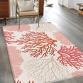 thumbnail image 3 of Red Coastal Washable Rug 2.7x5 Area Rug for Living Room Bedroom Non Slip Indoor Floor Rectangle Carpet Soft Low Pile Large Vintage Coral Ocean Modern Sea Abstract Entryway Rugs for Dining Room Office, 3 of 9