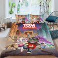thumbnail image 2 of Talking Tom Conjunto de sábanas temático, trío de piezas, cómodo y amigable con la piel, diseño único, regalo de decoración para el hogar para familiares, amigos y fans,173cm *218cm, 2 of 6