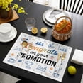 thumbnail image 3 of Blue Funny Words Placemats Set of 6, Cartoon Celebration Trophy Placemats for Dining Table, Place Mats for Kitchen Tabletop, Waterproof Wipeable Dining Table Mats Set, 3 of 9