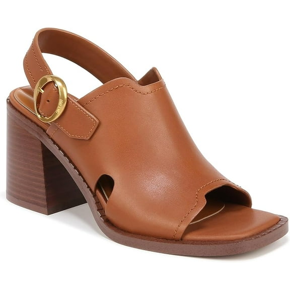 Franco Sarto Women's Sandals, Slingback Peep Toe Block Heel, Black