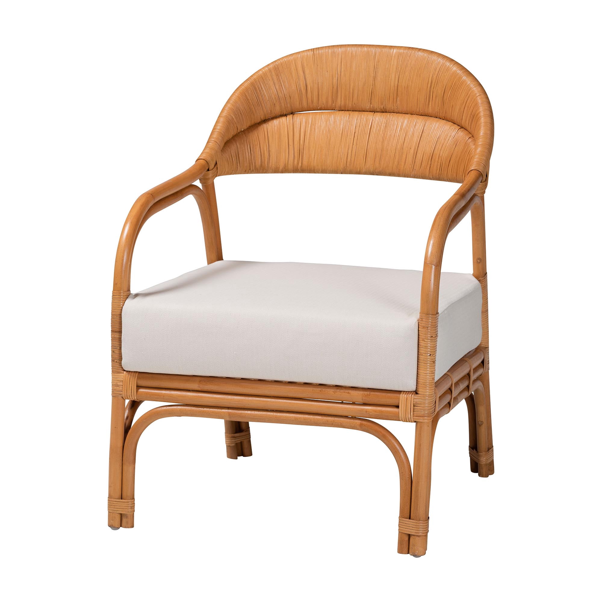 bali & pari Marisa Boho Arm Chair, Light Honey