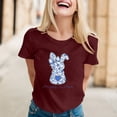 thumbnail image 2 of Alun Easter T Shirts for Women Cute Bunny Short Sleeve Tshirt Floral Rabbit Easter Festival Outfit Spring and Summer Soft Comfort Holiday Graphic Tee Tops 1- M, 2 of 4