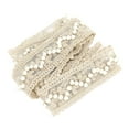 thumbnail image 1 of 2 Yards Pearl Lace Sewing Trim Pearl Beige Ribbon Pearl Lace Trim Ribbon Embroidered Lace Edge Ribbon For DIY Costume Dress Sewing Supplies Craft, 1 of 8