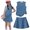 Navy, variant on Summer Outfits for Children Girls Size 7 Cute Preppy Two Piece Outfits Activewear Casual Tank Topss Top and Skirts Clothing Sets Pink 3-4 Years