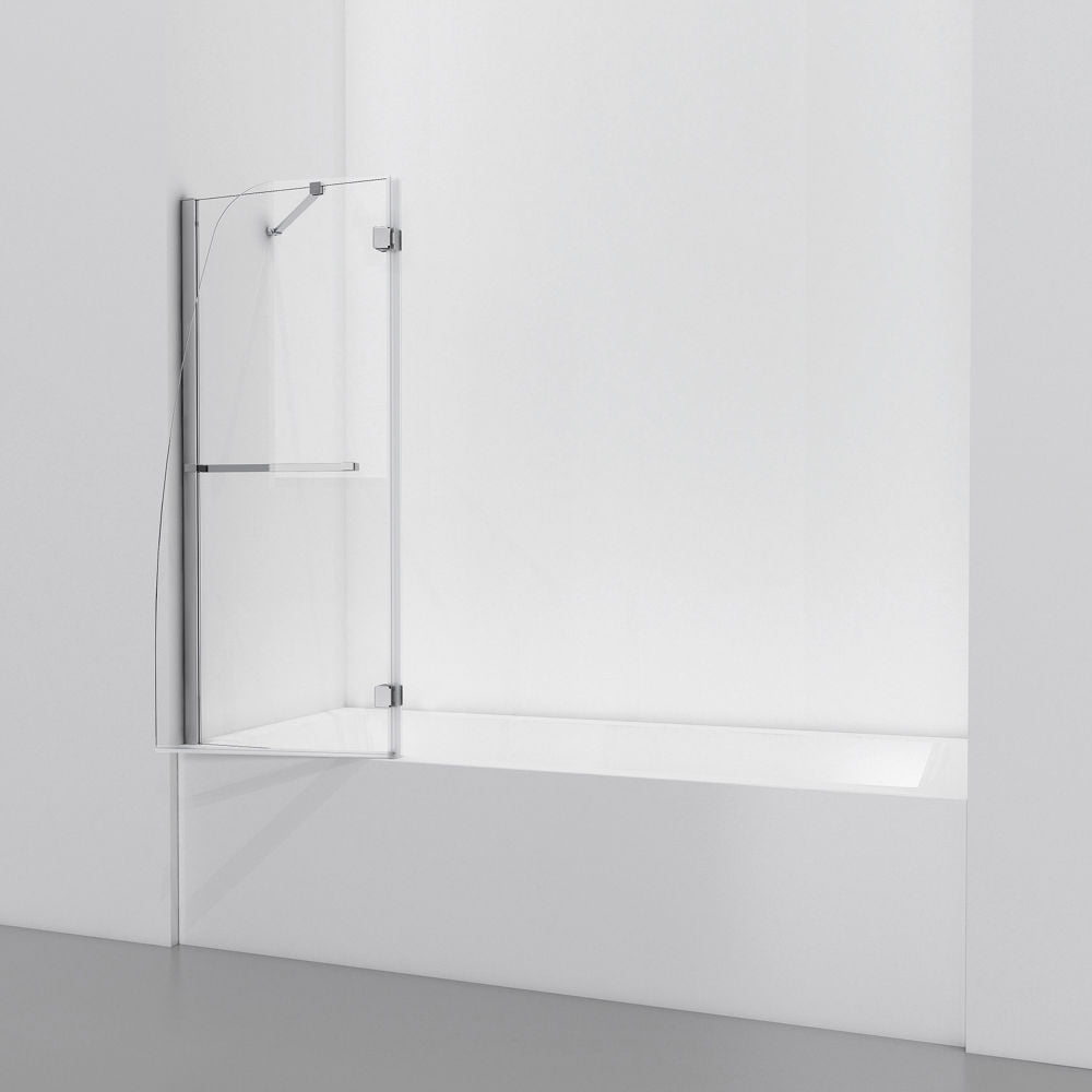 Kepooman 48 X 48 X 57" Bathroom H Frameless Folding Tub Screen in Chrome, Clear Kepooman 48 X 48 X 57" Bathroom H Frameless Folding Tub Screen in Chrome, Clear