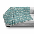 thumbnail image 2 of Stars Soft Flannel Fleece Throw Blanket, Modern Design Grunge Layout Shapes Pattern on Half Tone Dotted Backdrop, Cozy Plush for Indoor and Outdoor Use, 50" x 70", Eggshell and Seafoam, by Ambesonne, 2 of 5