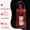thumbnail image 3 of Uxcell Ice Wine Bag, Portable Collapsible Clear Wine Pouch Cooler Clear Gift Bags with Handles for Champagne Light Orange, 3 of 7