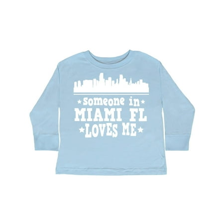 

Inktastic Miami Florida Someone Loves Me City Skyline Gift Toddler Boy or Toddler Girl Long Sleeve T-Shirt