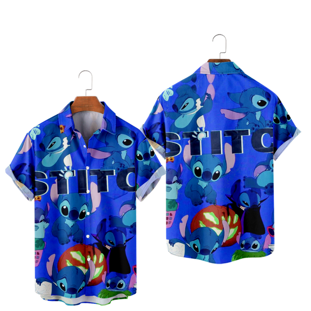 Disney Lilo & Stitch T-shirts Short Sleeves Button Down Tees Tops ...