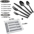 thumbnail image 6 of Walchoice 40-Piece Black Silverware Set with Drawer Organizer, Stainless Steel Flatware Cutlery Set for Home Restaurant, Elegant Eating Utensils Tableware Plus Plastic Tray, 6 of 7