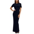 thumbnail image 2 of Taylonsss Womens Summer Dress Solid Color Short Sleeve Round Neck & V Neck Reversible Maxi Casual Two-Sided Outfit, 2 of 5