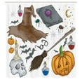 thumbnail image 3 of Ambesonne Halloween Shower Curtain, Pumpkin Skull, 69"Wx84"L, Multicolor, 3 of 5