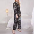 thumbnail image 2 of Bingfone Womens Pajama Sets Cat Astronaut In Space Print,Long Sleeve Loungewear Pajamas Set-Medium, 2 of 8