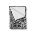 thumbnail image 2 of Grey Soft Flannel Fleece Throw Blanket, Graphic with Classic Floral Ornaments Medieval Empire Royal Engraving Style Print, Cozy Plush for Indoor and Outdoor Use, 70" x 90", Grey Black, by Ambesonne, 2 of 6