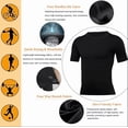 thumbnail image 5 of Men'S Compression Shirt Short Sleeve Sports T-Shirt Set Training Shirt Elastic Quick-Drying Running Shirt Include Base Layers Tops+Loose Fitting Short black 3XL, 5 of 6
