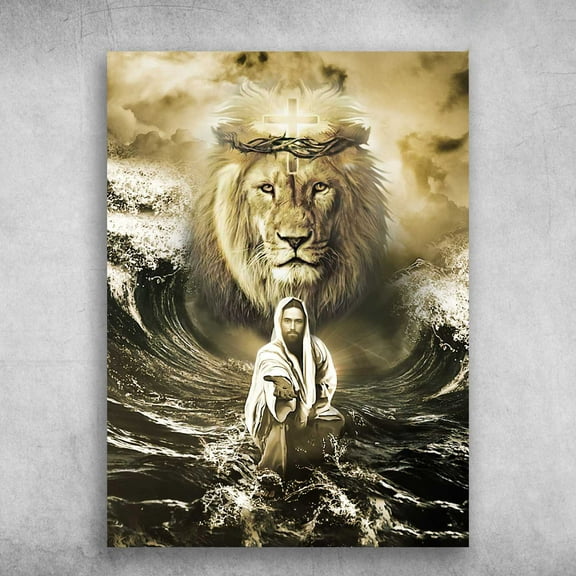 Lion Jesus - God Always Beside You, Take My Hand 11 x 17 Inch Poster