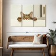 thumbnail image 3 of Elephant Stock Peeking Young Cat Wall Art - Horizontal Multi Panel Canvas - Living Room Wall Decor - Animal Multi Panel - Beige And Brown Decor - 50" x 32", 3 of 8