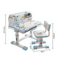 thumbnail image 3 of Floseru Kids Functional Desk and Chair Set, Height Adjustable Children School Study Table Chair Set with Cartoon Pattern, Ergonomic Desk Chair with Large Writing Board, Bookshelf and Book Bucket, 3 of 8