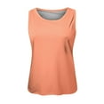 thumbnail image 3 of Ladies Solid Color Vest Sleeveless Summer T Shirt Round Neck Top Fashion Women Dresses Camisole with Bra Women Athletic Cropped Top 4x plus Size Tops 4x under Shirt Blouses Women Shirt Women, 3 of 3