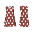thumbnail image 7 of Wukai Maroon And White Polka Dot Print Women's Sleeveless Dress, Loose Fit Casual Dress for Women, Comfortable Sleeveless Summer Dress, 7 of 7