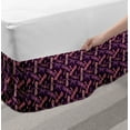 thumbnail image 2 of Dragonfly Bed Skirt, Girly Feminine Design with Vintage Vibrant Insect Animals Pattern, Elastic Bedskirt Dust Ruffle Wrap Around for Bedding Decor, 4 Sizes, Purple Peach, by Ambesonne, 2 of 2