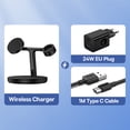 thumbnail image 3 of Baseus - Soporte de carga inalámbrica magnética 3 en 1 de 20 W para iPhone 16, 15, 14 Pro, Airpods, Apple Watch, soporte de estación de carga rápida para teléfono, 3 of 5