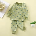thumbnail image 2 of masbird Toddler Girls Boys Pajama Sets Cotton 2 Piece Long Sleeve Kids Sleepwear Infant Kids Girls Boys Cute Graphic Cotton Pajamas Set(Navy,9-10 Y), 2 of 6