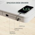 thumbnail image 3 of FLEXISPOT 48" W Home Office Height Adjustable Standing Desk White Chipboard Top with USB Charge Ports, Drawer, 3 of 9