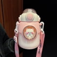 thumbnail image 4 of Kids Water Bottles with Straw Girls Children 820ml Portable Water Bottles with Straw Outdoor Drinking Cups Cartoon Kettle Student Cup Travel Pink, 4 of 9