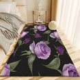 thumbnail image 3 of Rug for Living Room 5x7 Purple Rose Washable Area Rugs Non Slip Floor Rugs for Indoor Floor Office Rug Room Rug Entrance Decor, Black 8, 3 of 7