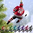 thumbnail image 2 of HomeDesign Personalized Hockey Christmas Ornament, Hockey Skates Helmet and Stick, Hockey Player Ornament, Hockey Ornaments, Gift for Hockey Lovers Hockey Ornament Christmas Decor (H2) (Black), 2 of 10