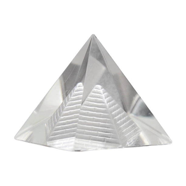 Pirámide de cristal egipcia, pirámide de piedra, adorno para la decoración de la oficina. Fregar