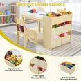 thumbnail image 4 of Arlopu Kids Art Table and 2 Chairs Set with Paper Roll, Toddler Craft Drawing Table, Children Play Activity Table with Storage Space, 4 of 7