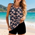 thumbnail image 2 of Rotm Swimming Suits for Women Two Piece Tankini Swimsuits, Tummy Coverage Bathing Suits, Blouson Tank Top with Board Shorts Hot Pink,XL, 2 of 6