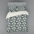 thumbnail image 2 of Floral Duvet Cover Set, Vibrant Little Blossoms Flourishing Garden Feminine Flora Graphic Art, Bedding Set with Shams and Fitted Sheet, 3 Sizes, by Ambesonne, 2 of 3