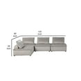 thumbnail image 5 of Benjara Alaya 4pc Modular Sectional Sofa, Tufted Seats, Gray Velvet Upholstery-Color:Gray,Material:Velvet, 5 of 5