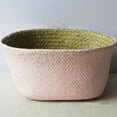 thumbnail image 2 of Angmile Seagrass Belly Basket Woven Belly Basket with Handles Foldable Straw Wicker Flower Pot Planter Cover for House Plants, 2 of 3