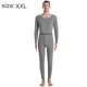 thumbnail image 2 of Conjunto de ropa interior térmica para hombre, calzoncillos largos con forro polar suave, capa base superior e inferior cálidas para el invierno, gris, 2 of 6