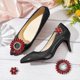thumbnail image 5 of 4 clips para zapatos de diamantes de imitación rojos de 2 estilos para bodas, hebillas brillantes para zapatos de novia, hebillas extraíbles con purpurina., 5 of 7