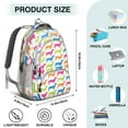 thumbnail image 5 of Colorful Funny Dachshund Backpack for School,Cute School Bag,Schoolbag with Adjustable Shoulder Straps & Padded Back,16.9 Inch, 5 of 5
