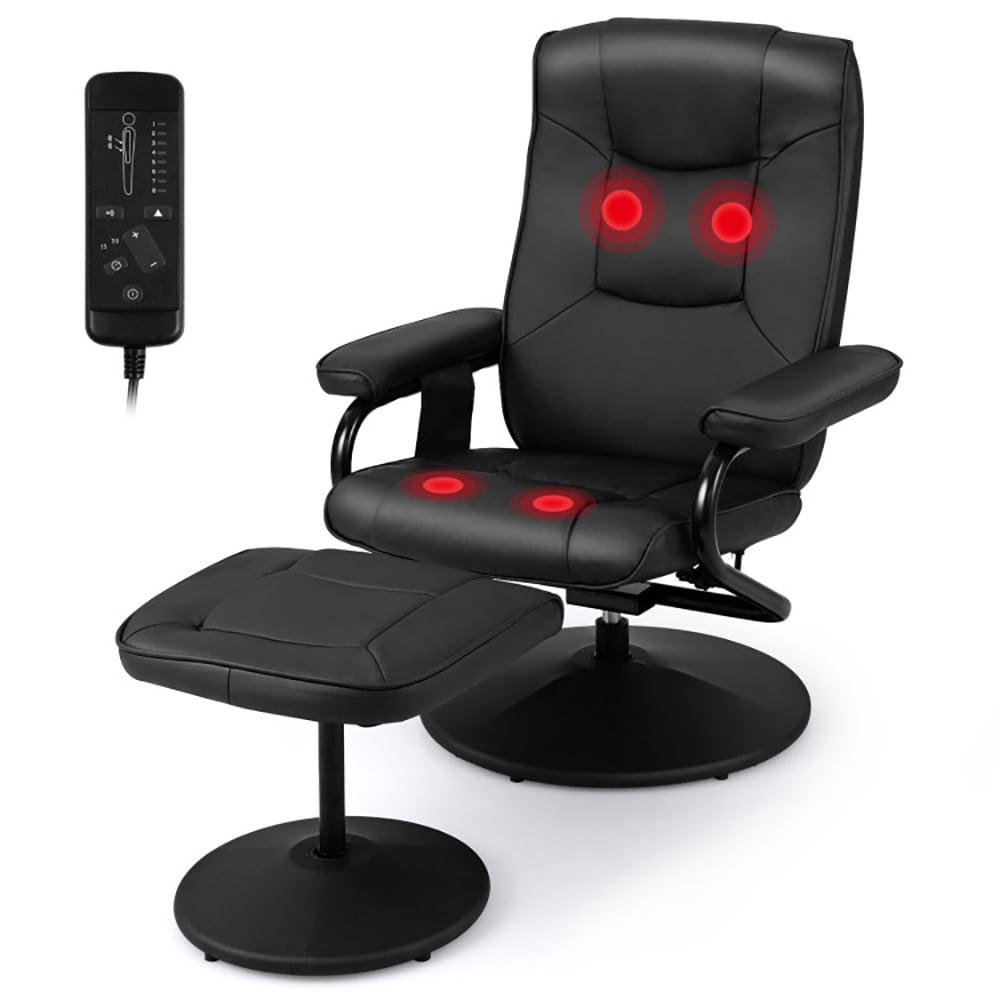 Finihen Massage Recliner Chair, 360°Swivel Massage Recliner Chair with Ottoman, Recliner with Ottoman Footrest, for Living Room, Bedroom, Black Finihen Massage Recliner Chair, 360°Swivel Massage Recliner Chair with Ottoman, Recliner with Ottoman Footrest, for Living Room, Bedroom, Black