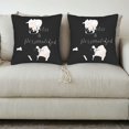 thumbnail image 3 of Set of 2 18x18in Throw Pillow Covers - Minimalistic Black with Stylized Cow Design & Text ' Bitotic & Personalized Steps ' for Couch Bed Car, 3 of 8