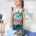 thumbnail image 4 of Balery Travel Around The World Camisón de princesa para niñas, pijama de algodón con mangas abullonadas, suave y bonito.-Small, 4 of 6