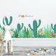 thumbnail image 1 of Un conjunto de pegatinas de pared de cactus, pegatinas de pared de plantas de flores para salas de estar, dormitorios, oficinas, decoración de pared JAMW Sencillez, 1 of 5