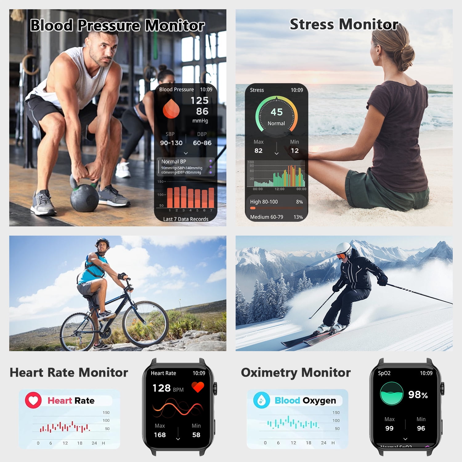 IOWODO Smart Watch for Women, Fitness Tracker with Bluetooth Calling/Message Reminder, 100+ Sports Modes for Android & Iphone, Black