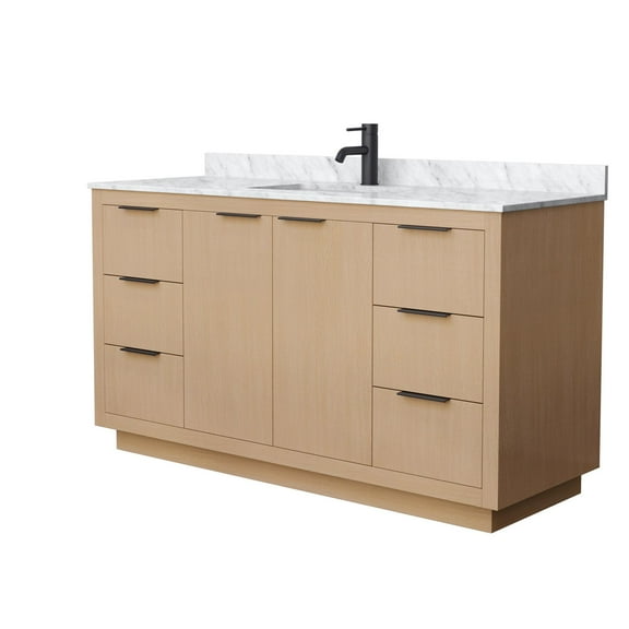 Wyndham Collection Wcf282860s-Nat-Unsmxx Maroni 60" Free Standing Single Basin Vanity Set