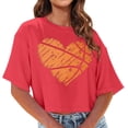 thumbnail image 1 of T-Shirts Décontractés pour Femmes, T-Shirts Graphiques Imprimés, Hauts Confortables pour Tous les Jours et Blouses Élégantes à Manches Courtes et Col Rond, 1 of 4
