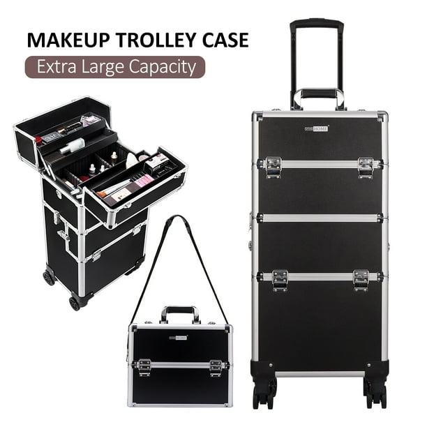 3 In 1 Rolling Makeup Train Case - Extra Large Makeup Train Case 3 In 1 Rolling Makeup Train Case - Extra Large Makeup Train Case