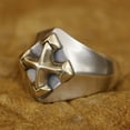 thumbnail image 3 of Brass Cross 925 Sterling Silver Ring Biker Punk Jewelry TA408 Small Model US Size 8.5, 3 of 16